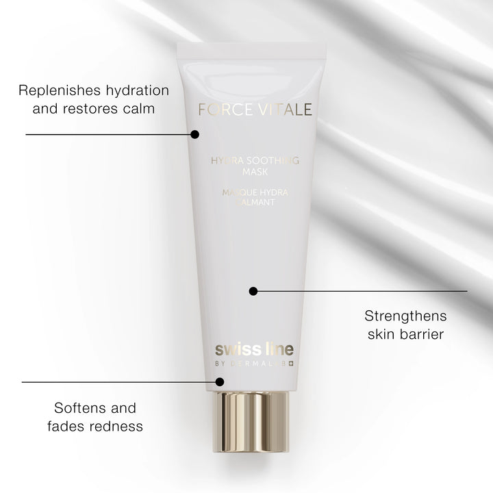 Swissline Force Vitale mask tube with text on a white background