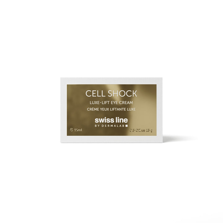 Swissline Cell Shock Luxe-Lift Eye Cream packaging on a white background