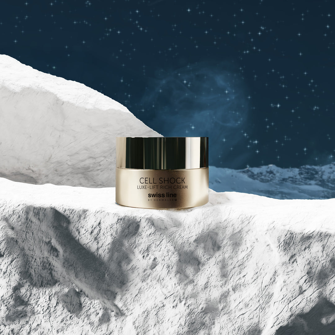 Cell Shock Rich Cream product on snowy mountain